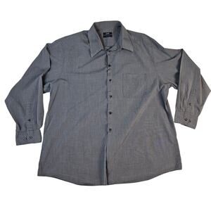 Alfani Mens XL Gray Longsleeve Dress Shirt 100% Cotton 17.5 - 34/35 GUC